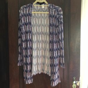 Feather print lightweight duster